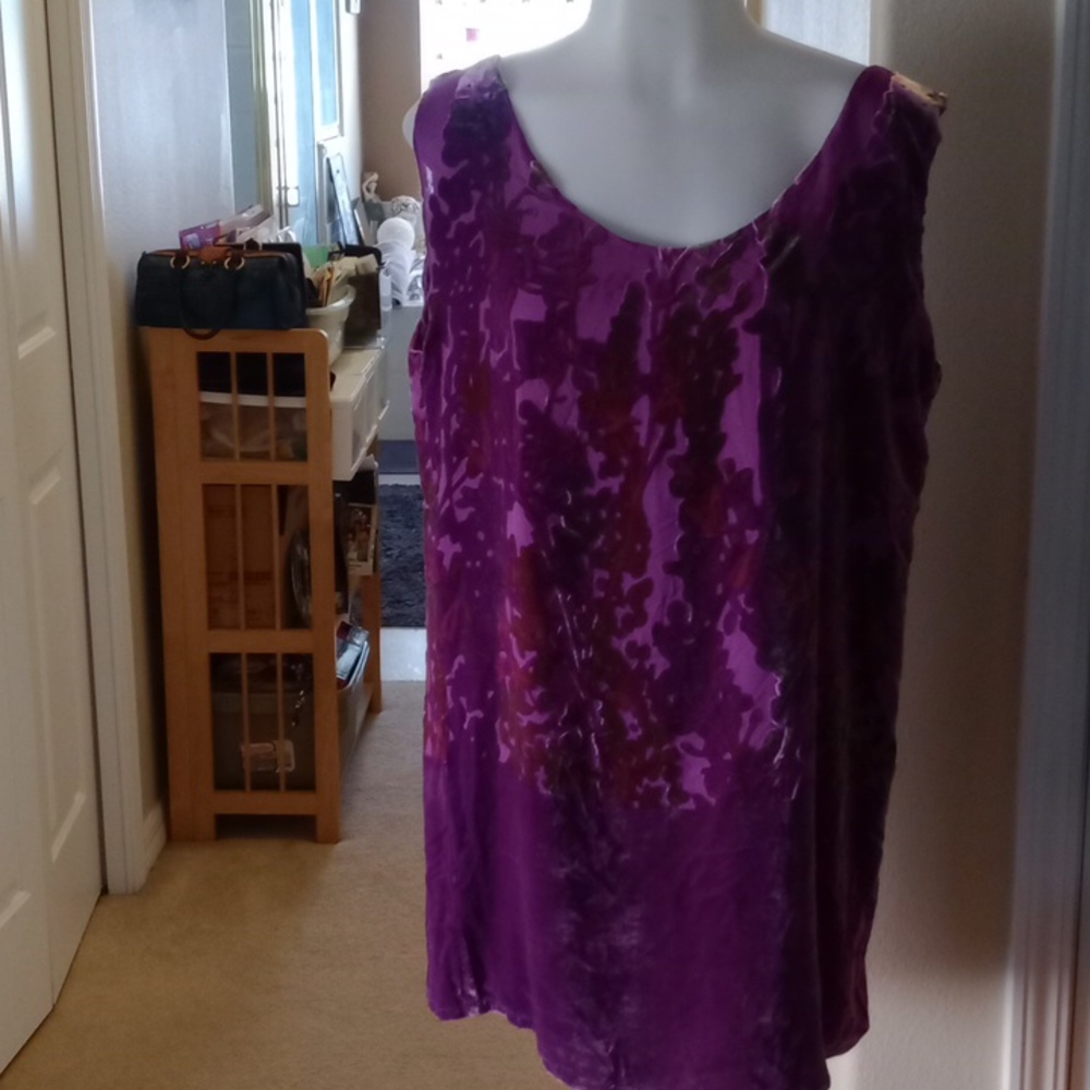 Mina selections Boho 2 PC purple floral set pants and top size medium